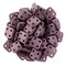 CzechMates QuadraTile 6mm Czech Glass Four Hole Bead, Metallic Suede - Pink
